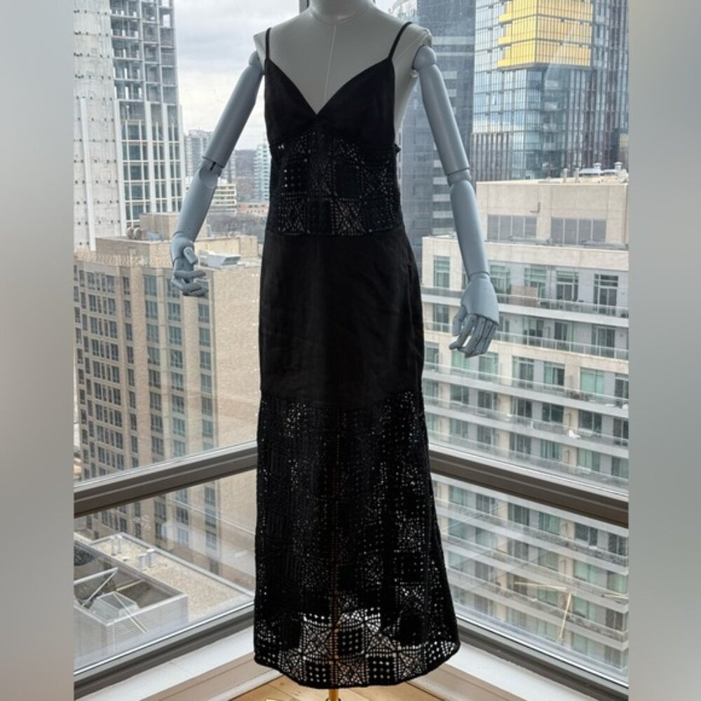 🆕 SIR THE LABEL 🧿 NWOT Rayure Tri Crochet Maxi Dress, Black Crochet, Sz 2 US 6 - Picture 12 of 16